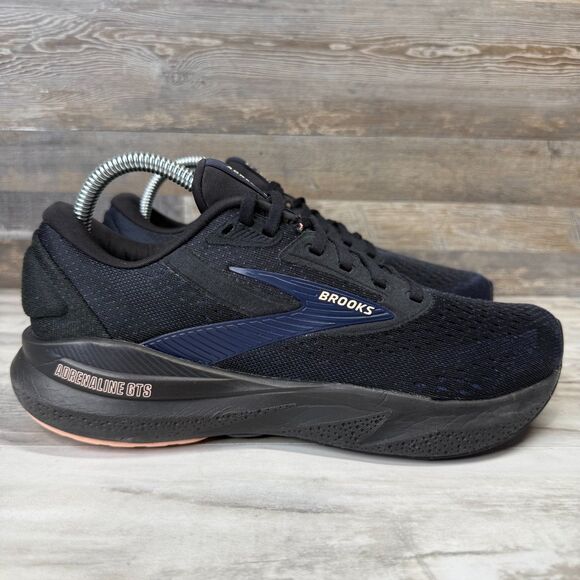 Brooks Shoes - Brooks Adrenaline GTS 24 Women's Size 9 Black Peach Running Shoes 1204261B012